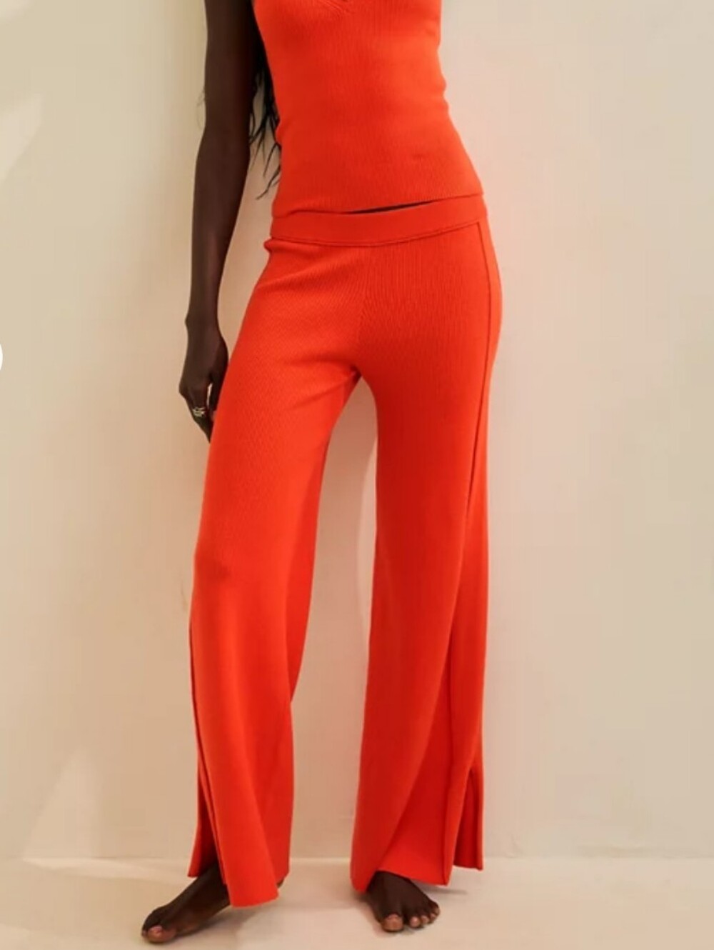 NEW! Aerie Wide-Leg Sweater Ribbed-Knit Trousers Size XXL